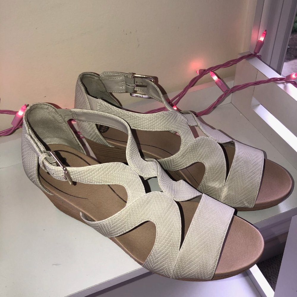 Tan Dr. Scholl's Women's Heeled Laced Sandal